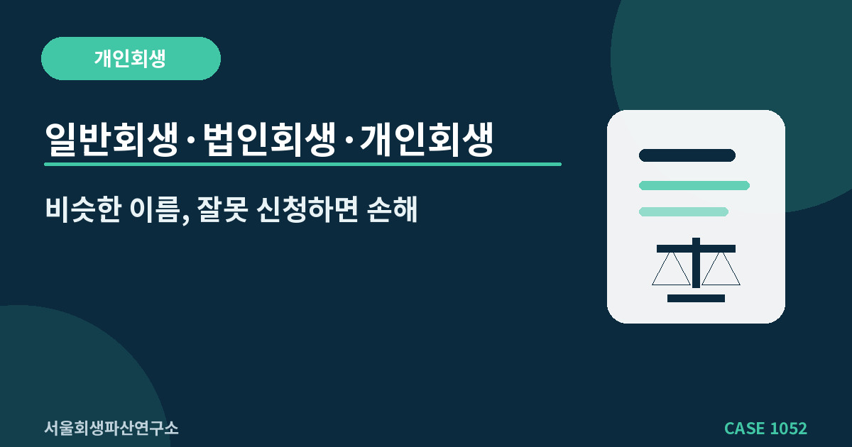일반회생·법인회생·개인회생